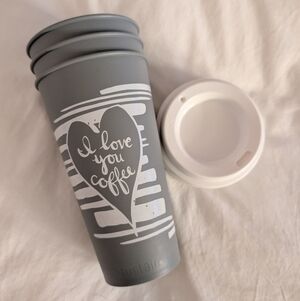 Sustain Reusable Travel Coffee Cups With Lids - BPA Free, Dishwasher, Recyclable